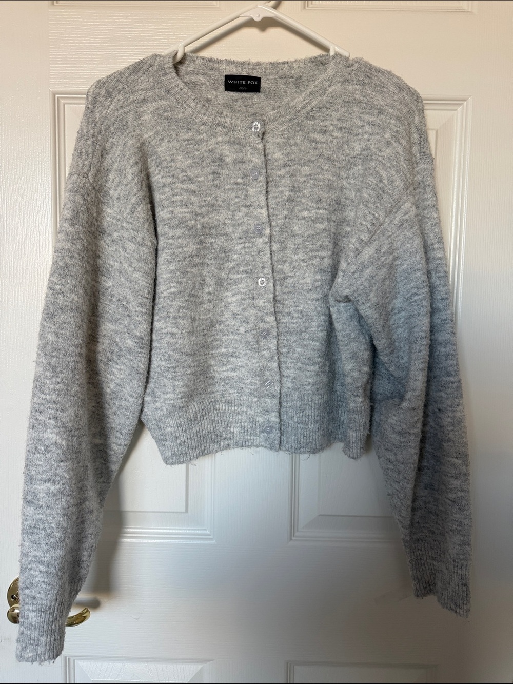 Heather Gray Button Cardigan Sweater